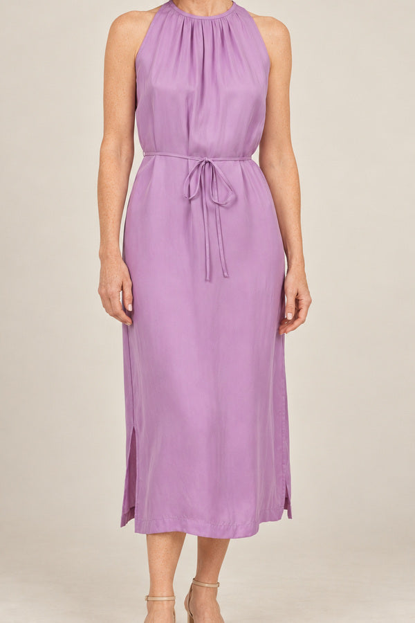 Cupro Dress - Lilac – short red-haired model aged 55, view 3