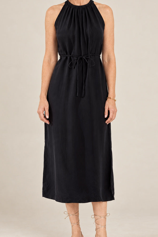 GDS Black Cupro Dress – short red-haired model aged 55, view 3