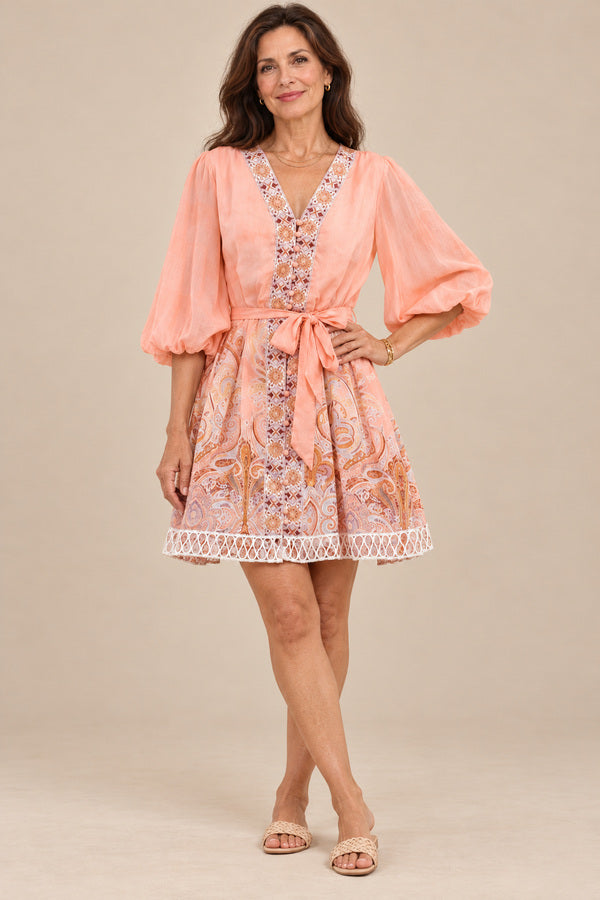 Isla Ray Dress – brunette model, view 2