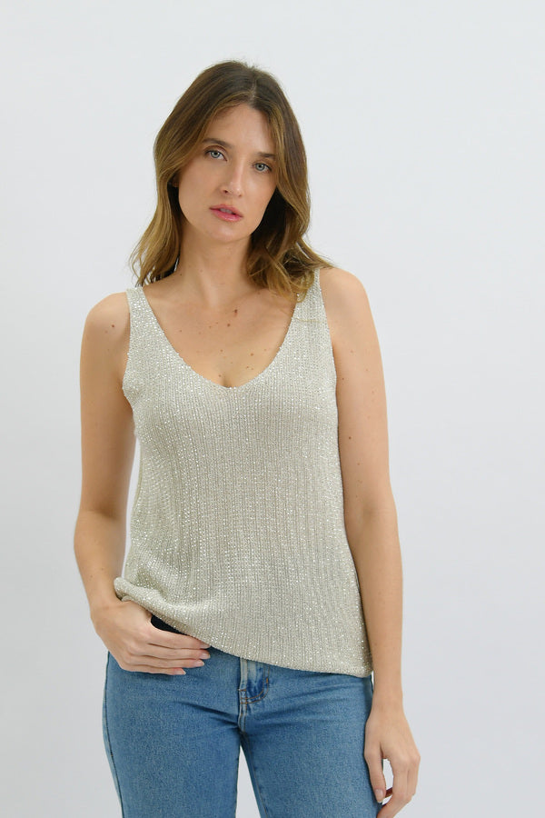 Sienna Sparkle Knit Top – relaxed front